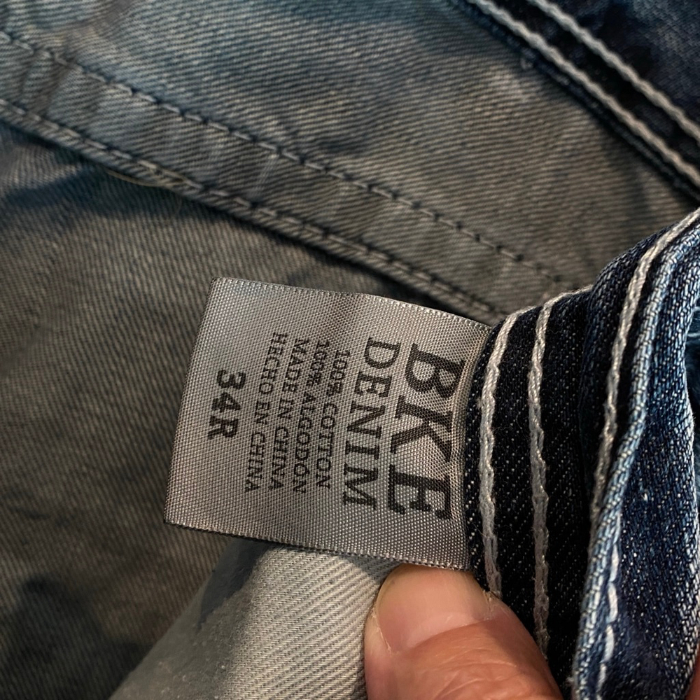 Men's BKE Denim Justin Distressed Button Fly Jeans Waist 34 - Picture 7 of 10